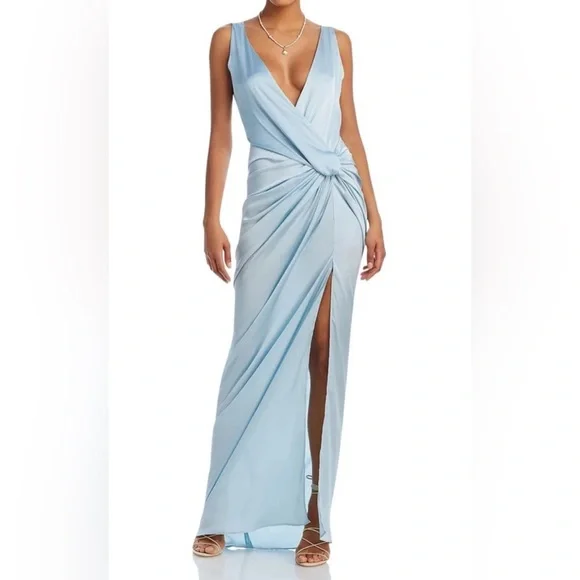 Baobab Collection | Dresses | 30 Baobab Collection Liz Ice Blue Sleeveless  Plunge Maxi Dress | Poshmark